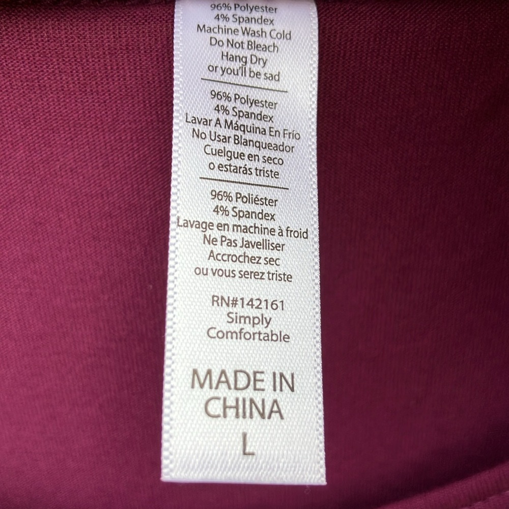 EUC Sz L LLR plum ss tunic “classic T” ✨ - Picture 3 of 5
